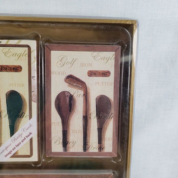 LAUREL LINK Bridge PLAYING CARDS DOUBLE DECK TEE TIME GOLF THEME NEW SEALED - Picture 5 of 16